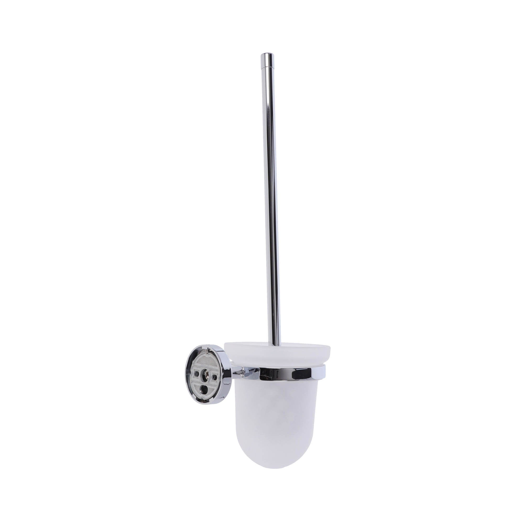 Inda - Portascopino da parete Forum cromo lucido/vetro satinato