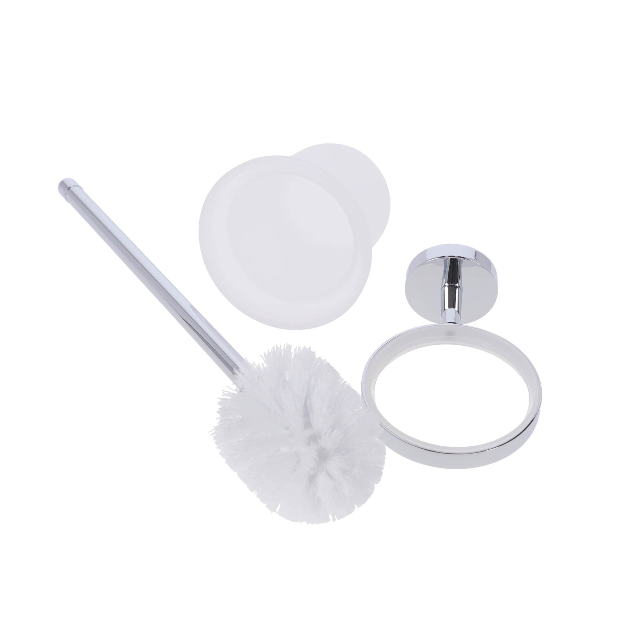 Inda - Portascopino da parete Forum cromo lucido/vetro satinato