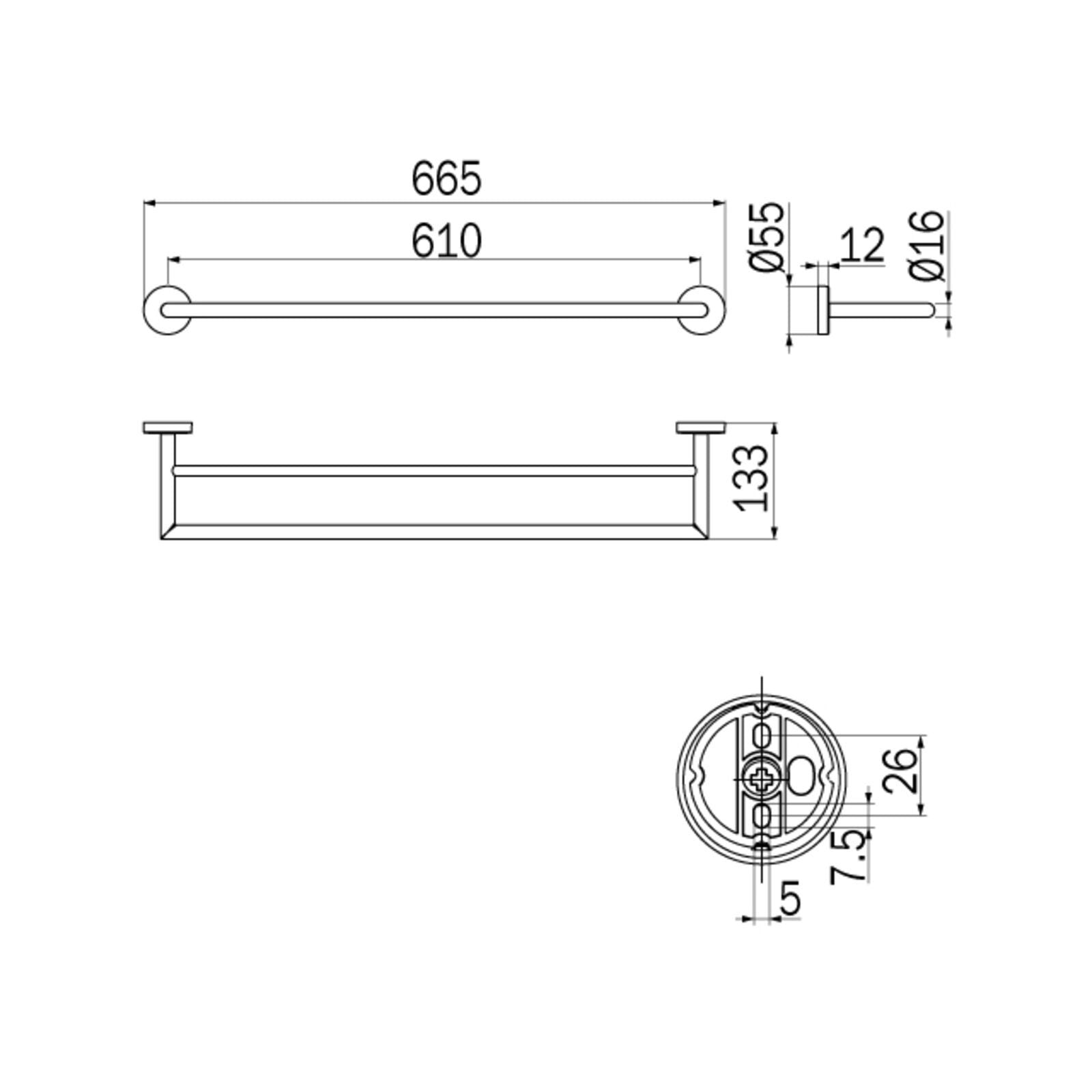 Inda - Porta asciugamani doppio Forum cromo lucido L.66,5 cm