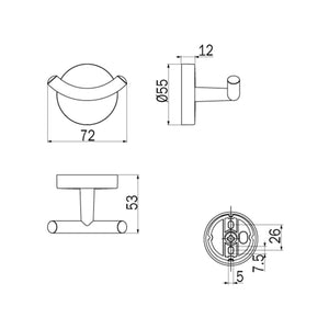Inda - Appendiabiti doppio Forum cromo lucido