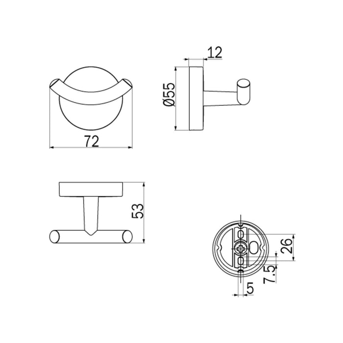 Inda - Appendiabiti doppio Forum cromo lucido