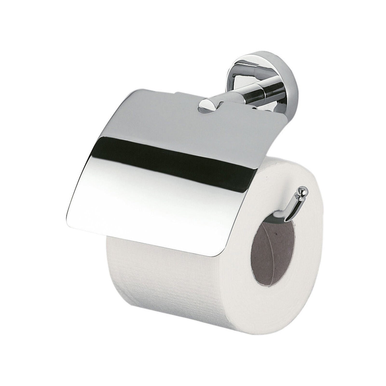 Inda - Portarotolo basculante con coperchio Forum cromo lucido