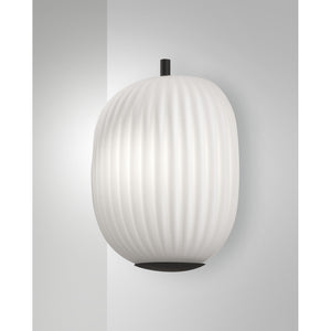 Applique Nera Domizia Collezione Fabas 1 Luce Vetro Soffiato Design Elegante