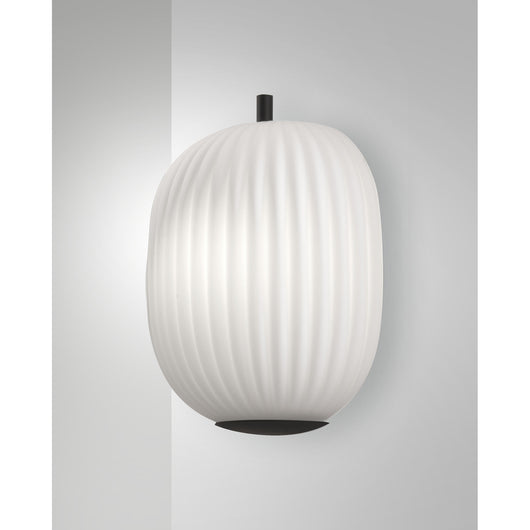 Applique Nera Domizia Collezione Fabas 1 Luce Vetro Soffiato Design Elegante