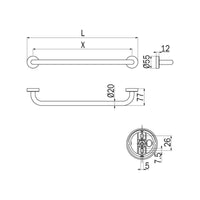Inda - Porta asciugamani Forum cromo lucido L.65 cm