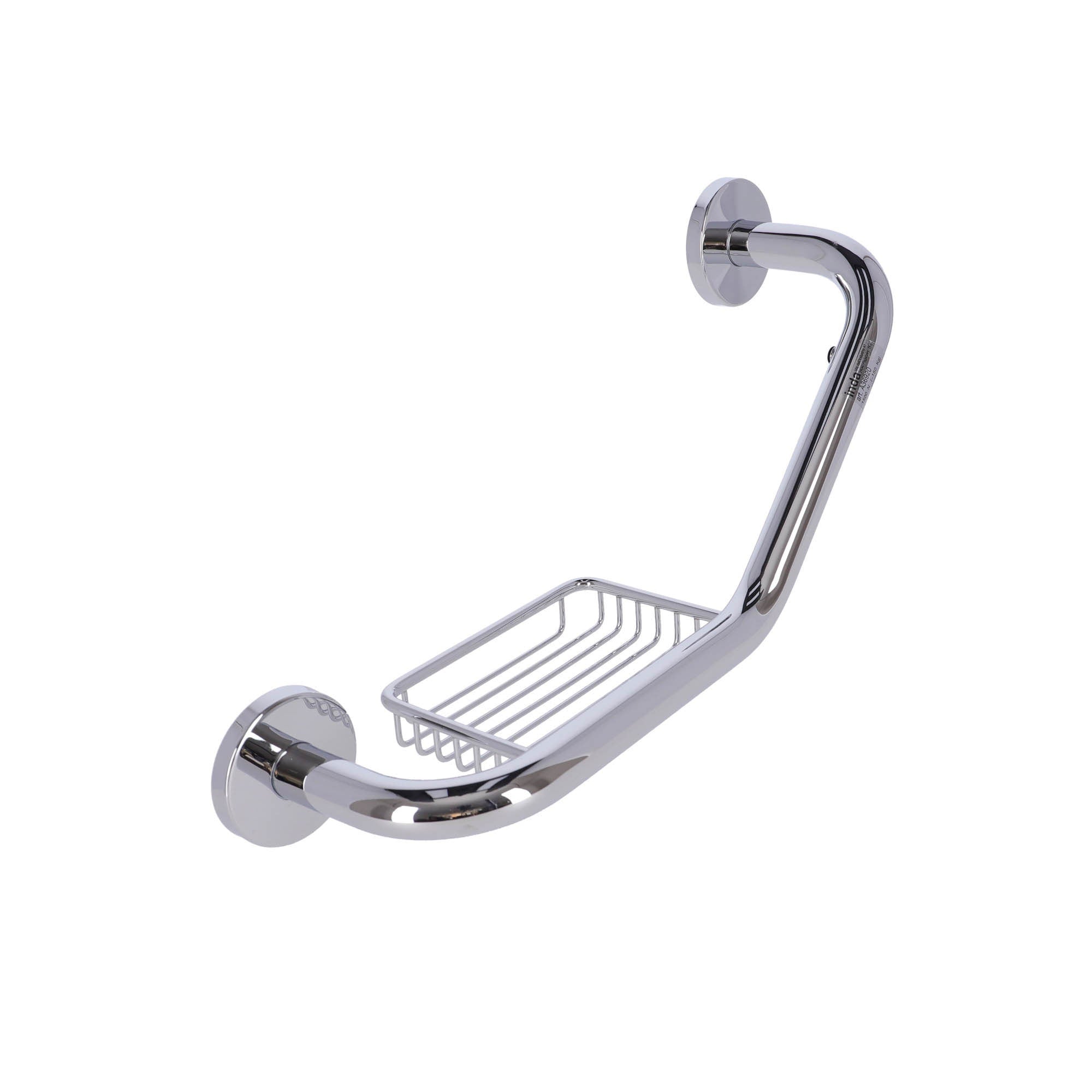 Inda - Maniglione con cestino Forum in ottone cromato L.43 cm reversibile