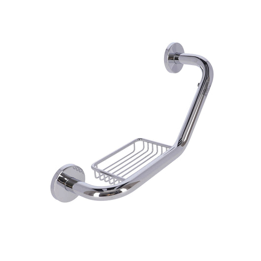 Inda - Maniglione con cestino Forum in ottone cromato L.43 cm reversibile