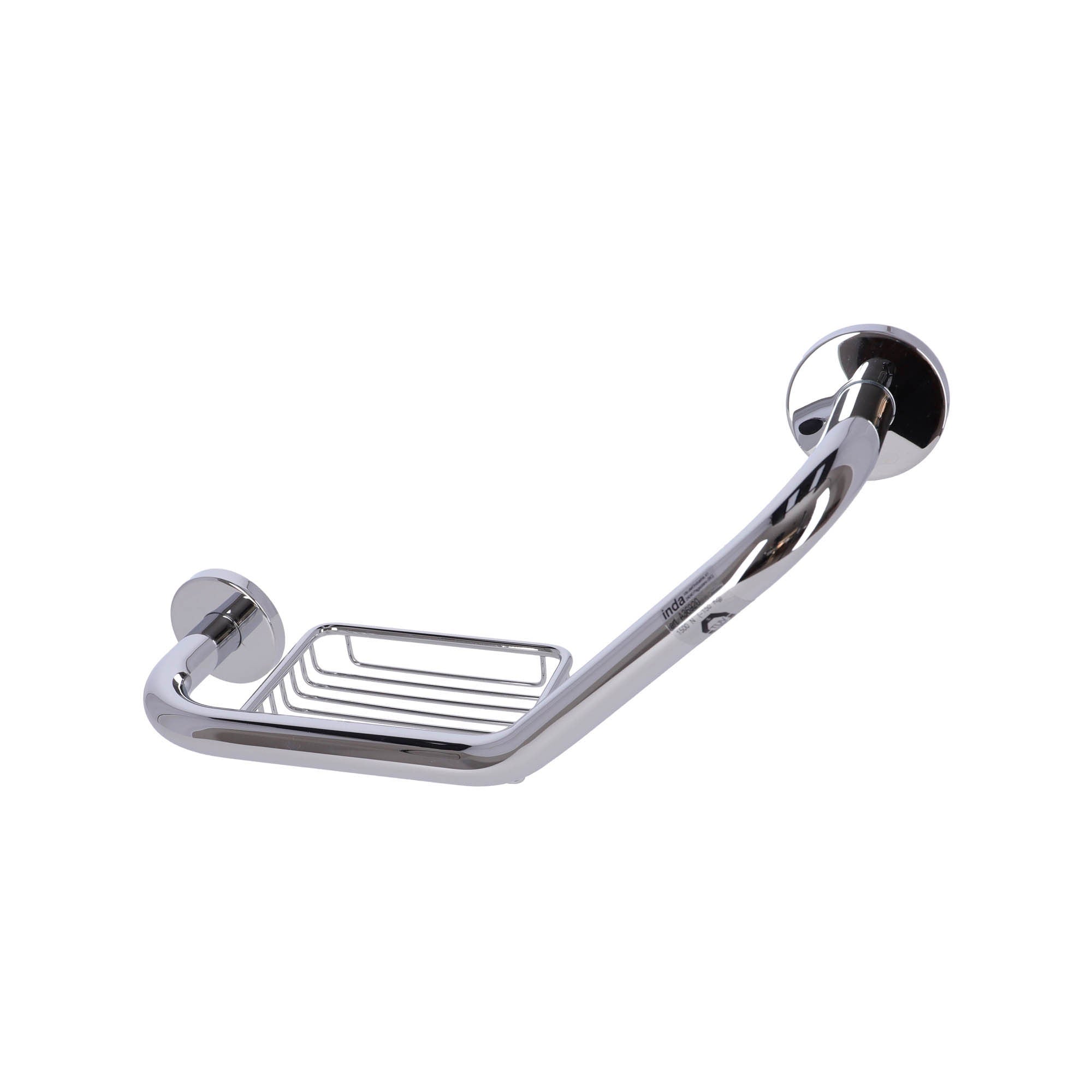 Inda - Maniglione con cestino Forum in ottone cromato L.43 cm reversibile