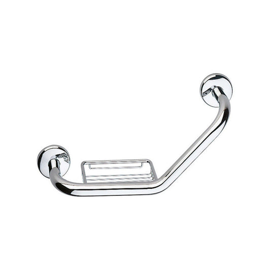 Inda - Maniglione con cestino Forum in ottone cromato L.43 cm reversibile