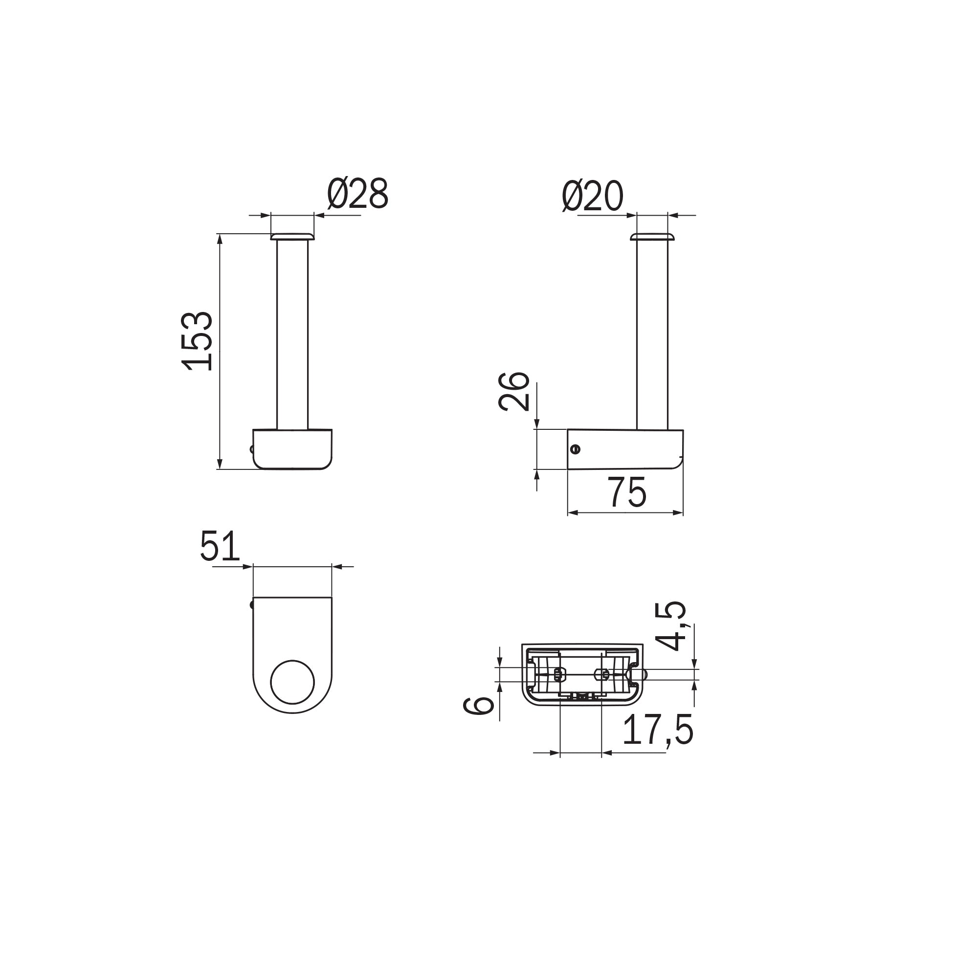 Inda - Portarotolo verticale cromo lucido