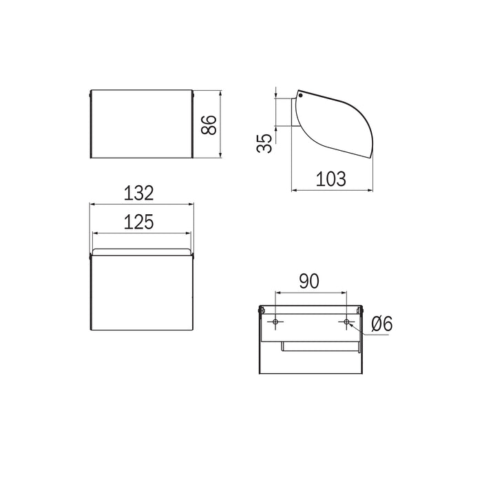 Inda - Portarotolo con coperchio e chiusure laterali cromo lucido