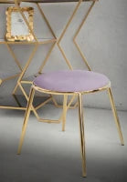 Sgabello Glam Emily Rosa Cm Ø 45X45 (Misura Gambe Cm 45)