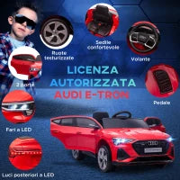 Macchina Elettrica per Bambini 12V con Telecomando, Velocità 3-8km/h, Luci e Musica, Età 3-5 Anni, Rosso