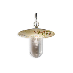 Sospensione Esterno Classica Genova Metallo E Ceramica Bianco Sfumato 1 Luce E27