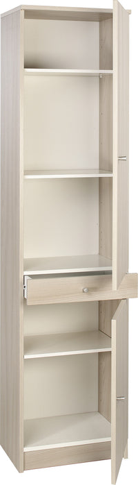 Armadio 2 Ante 1 Cassetto 46x183x34 cm Olmo Chiaro