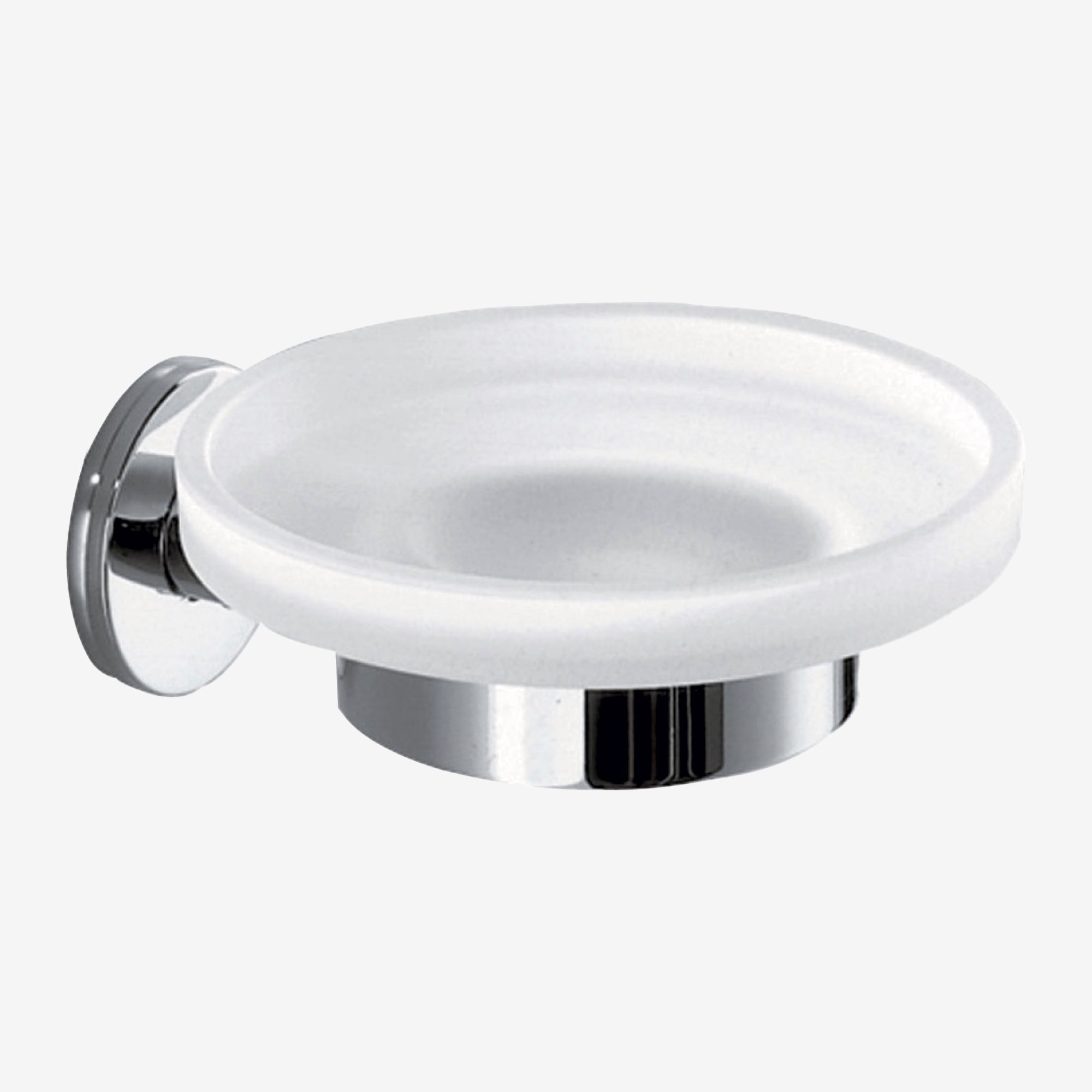 Inda - Portasapone a parete Touch cromo lucido / vetro satinato