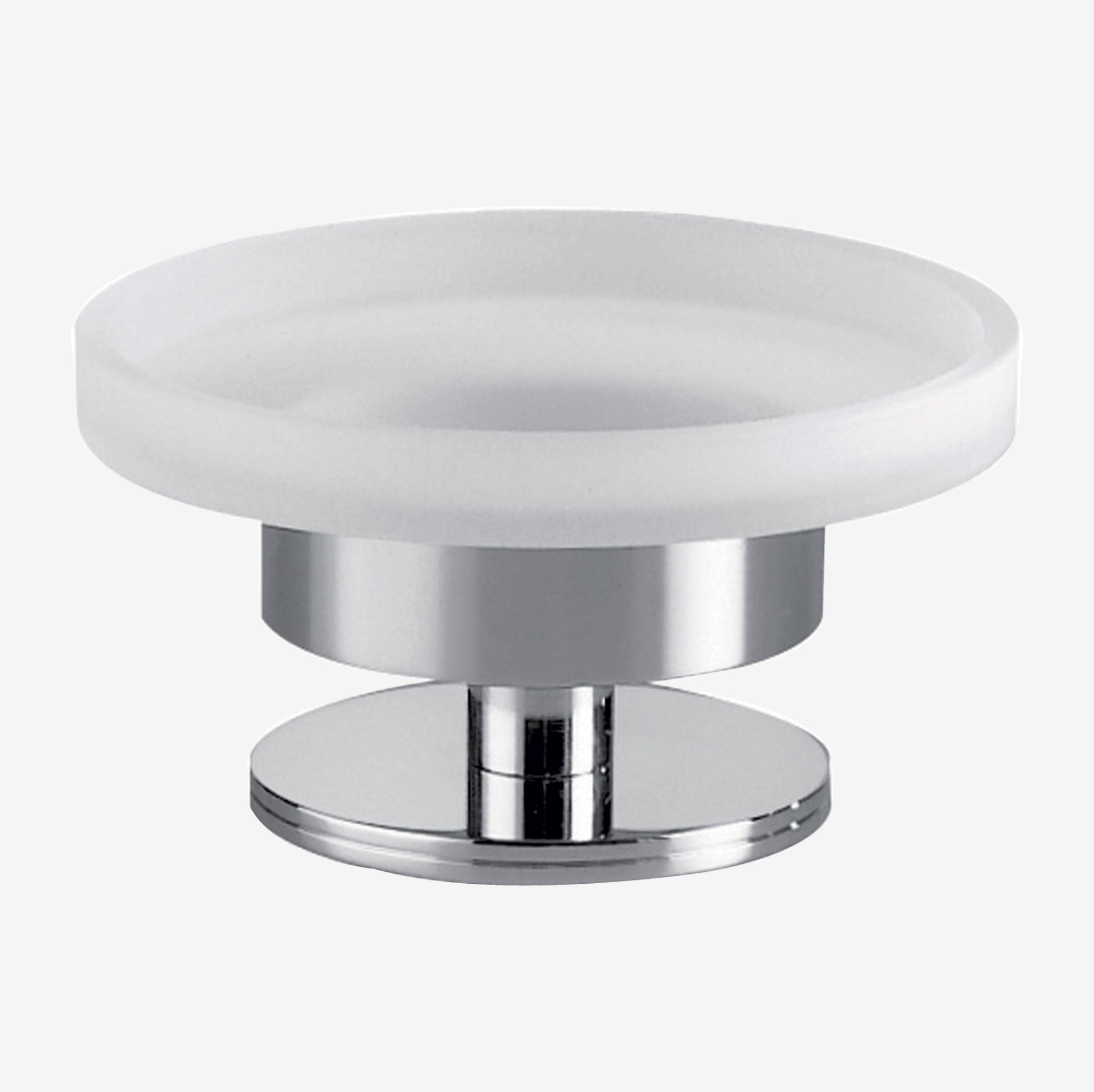 Inda - Portasapone da appoggio Touch cromo lucido / vetro satinato