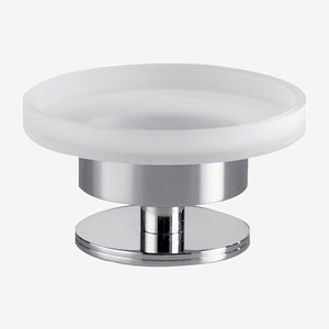 Inda - Portasapone da appoggio Touch cromo lucido / vetro satinato