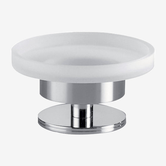 Inda - Portasapone da appoggio Touch cromo lucido / vetro satinato