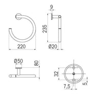 Inda - Porta asciugamani ad anello Touch cromo lucido