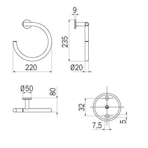 Inda - Porta asciugamani ad anello Touch cromo lucido