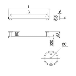 Inda - Porta asciugamani Touch cromo lucido L.31,5 cm