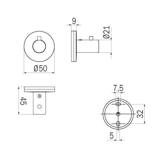 Inda - Appendiabiti singolo Touch cromo lucido