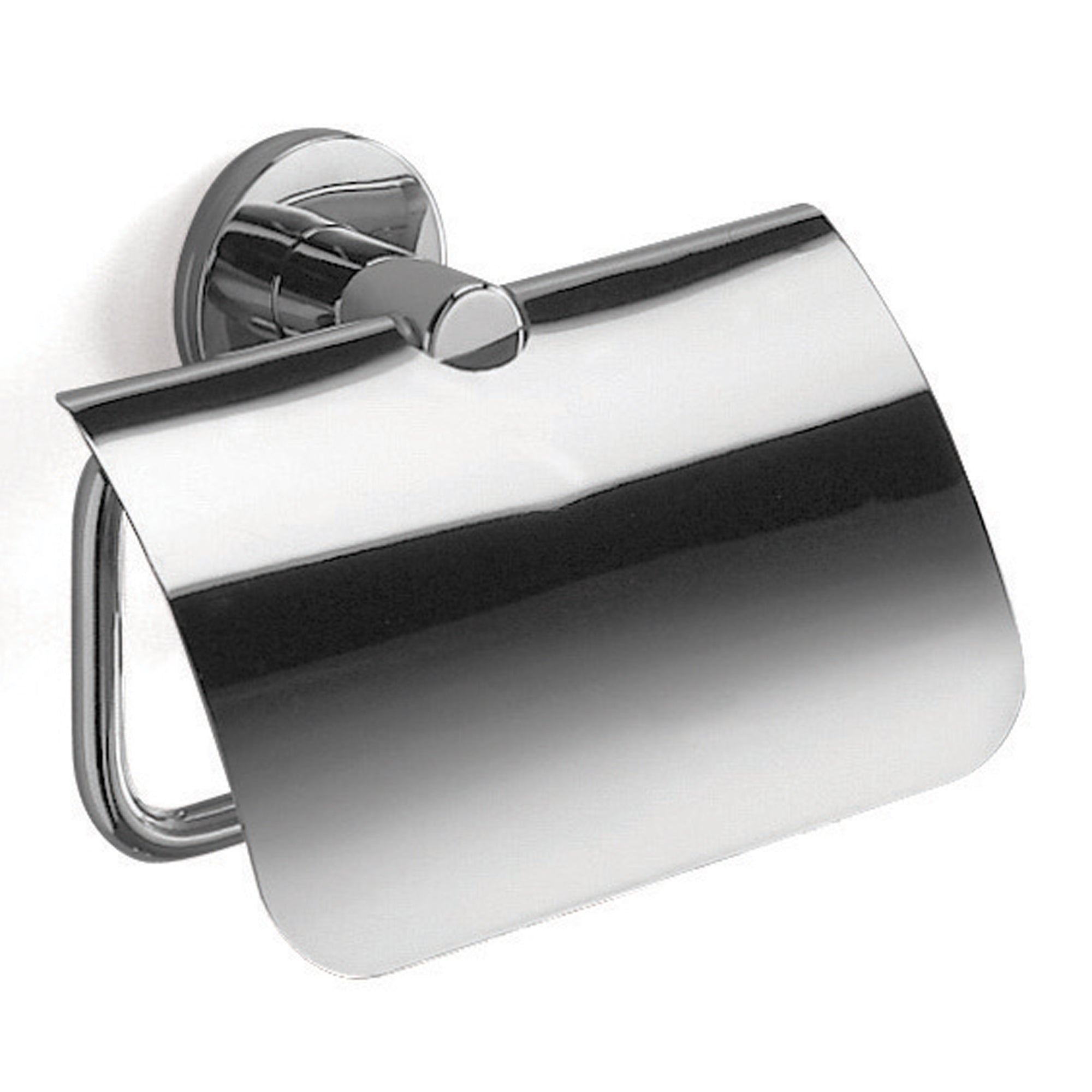 Inda - Portarotolo basculante con coperchio Touch cromo lucido