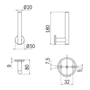 Inda - Portarotolo di scorta Touch cromo lucido