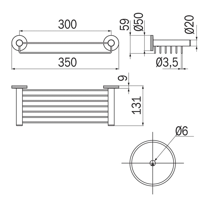 Inda - Cestino portaoggetti doccia Touch cromo lucido