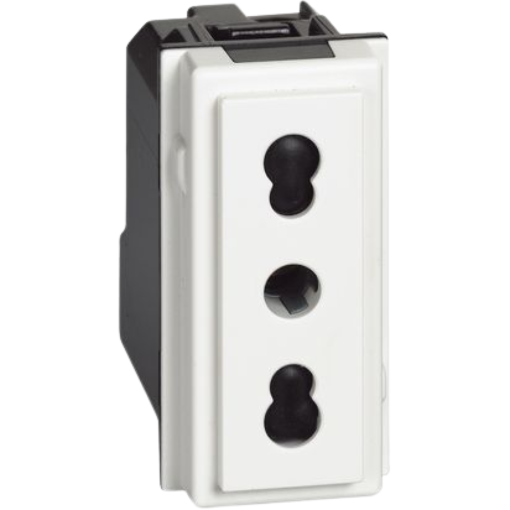 Bticino living now presa 2p+t 16a 250v 1 modulo con alveoli schermati *** colore bianco, confezione 1
