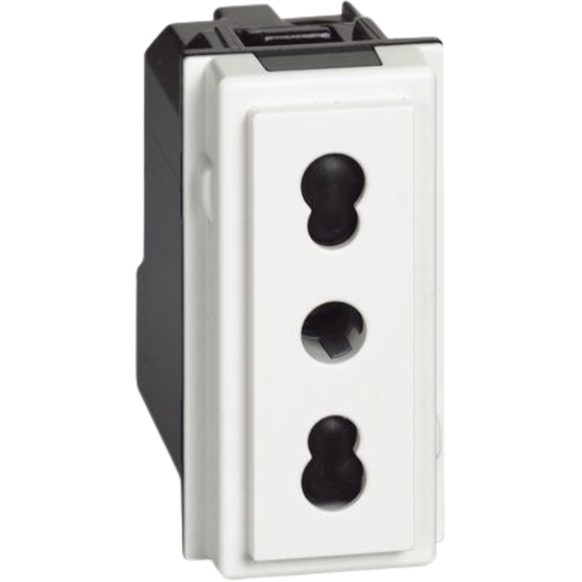 Bticino living now presa 2p+t 16a 250v 1 modulo con alveoli schermati *** colore bianco, confezione 1