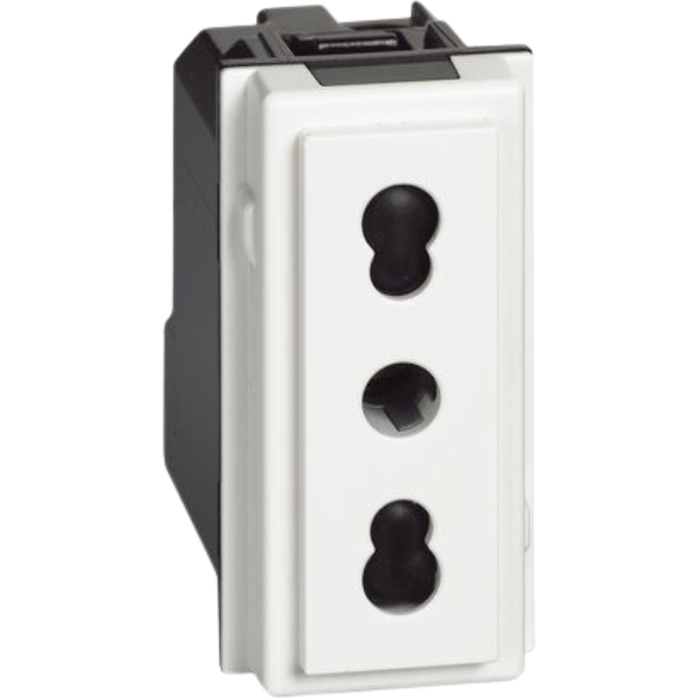 Bticino living now presa 2p+t 16a 250v 1 modulo con alveoli schermati *** colore bianco, confezione 1