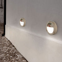 Applique Esterno Classica Brindisi Metallo Ceramica Bianco Sfumato Oro 1 Luce G9