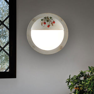 Applique Esterno Classica Brindisi Metallo Ceramica Bianco Sfumato 1 Luce G9