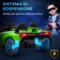 Macchina Elettrica per Bambini Lamborghini Veneno 12V con Telecomando, Età 3-6 Anni, Verde