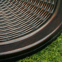 Base per Ombrellone in Cemento e Plastica da 14kg con Effetto Rattan Ø48x34cm, Bronzo