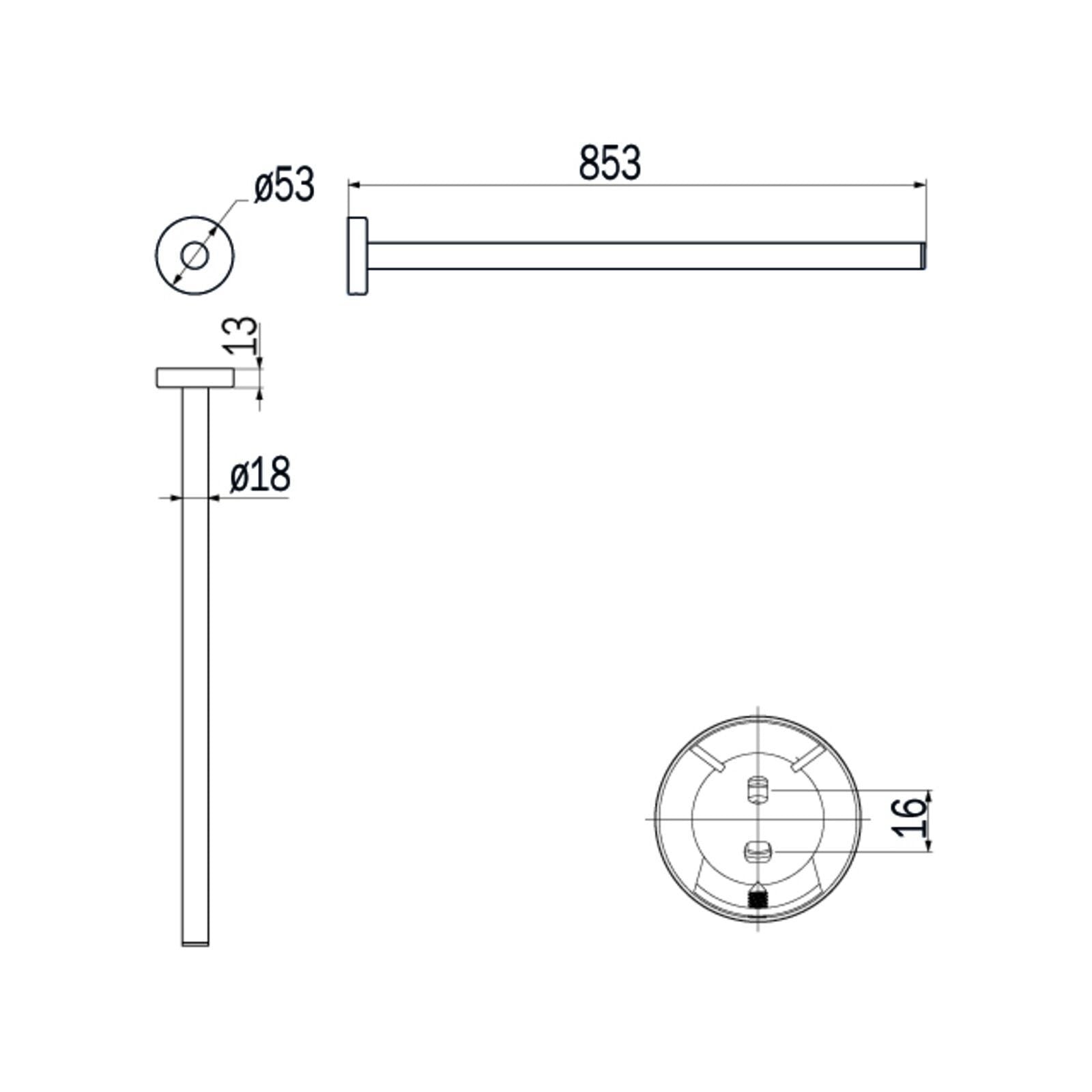 Inda - Porta asciugamani singolo Styl in acciaio lucido 40 cm