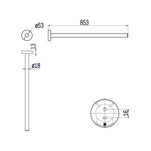 Inda - Porta asciugamani singolo Styl in acciaio lucido 40 cm