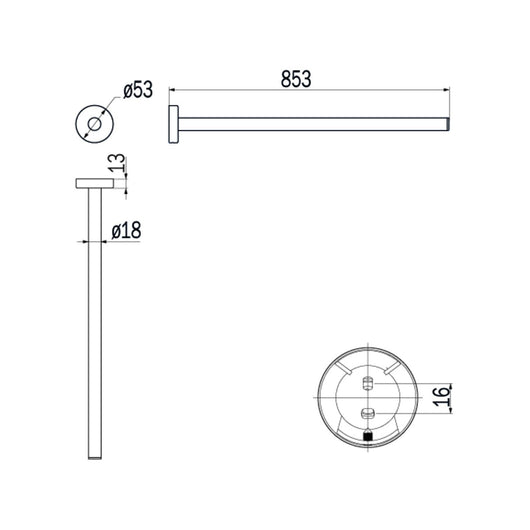 Inda - Porta asciugamani singolo Styl in acciaio lucido 40 cm