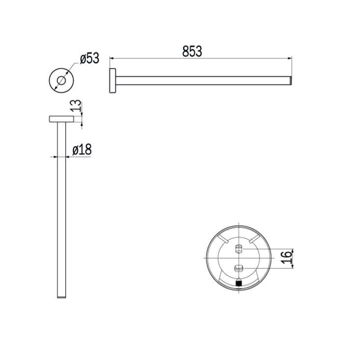 Inda - Porta asciugamani singolo Styl in acciaio lucido 40 cm