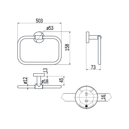 Inda - Porta asciugamani ad anello Styl in acciaio lucido