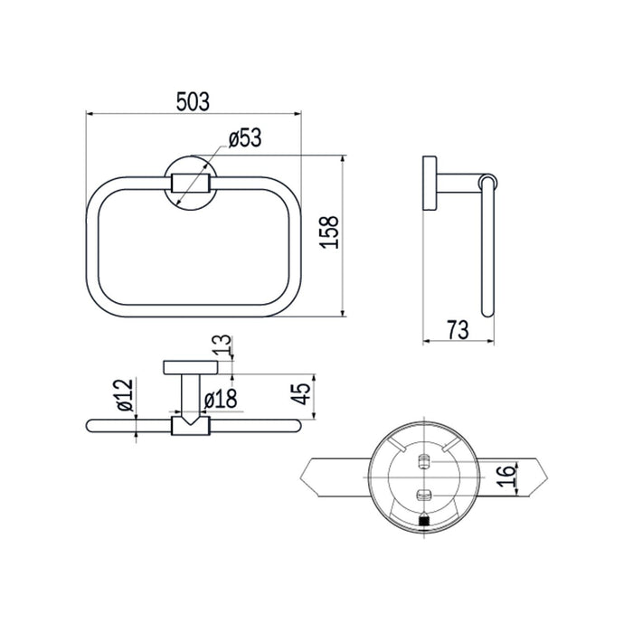 Inda - Porta asciugamani ad anello Styl in acciaio lucido