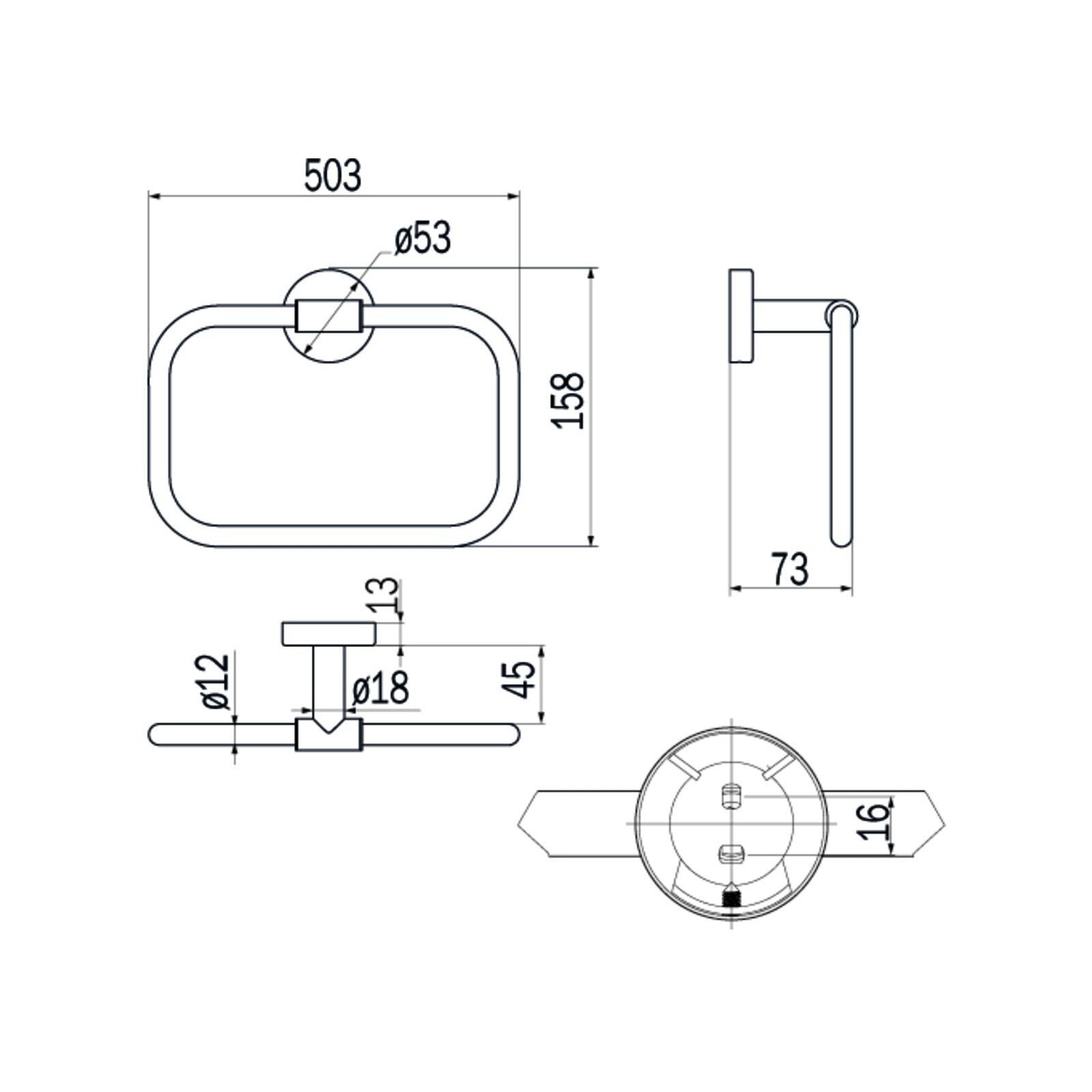 Inda - Porta asciugamani ad anello Styl in acciaio spazzolato