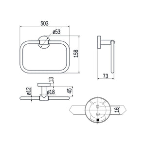 Inda - Porta asciugamani ad anello Styl in acciaio spazzolato