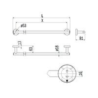 Inda - Porta asciugamani Styl in acciaio spazzolato L.65 cm