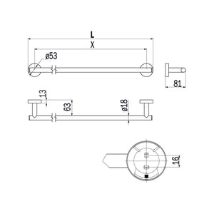 Inda - Porta asciugamani Styl in acciaio lucido L.85 cm