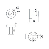 Inda - Appendiabiti a parete Styl in acciaio spazzolato