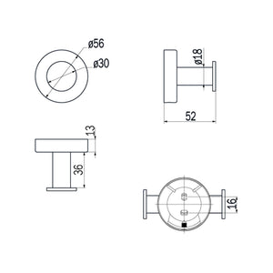 Inda - Appendiabiti a parete Styl in acciaio spazzolato
