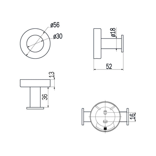 Inda - Appendiabiti a parete Styl in acciaio spazzolato